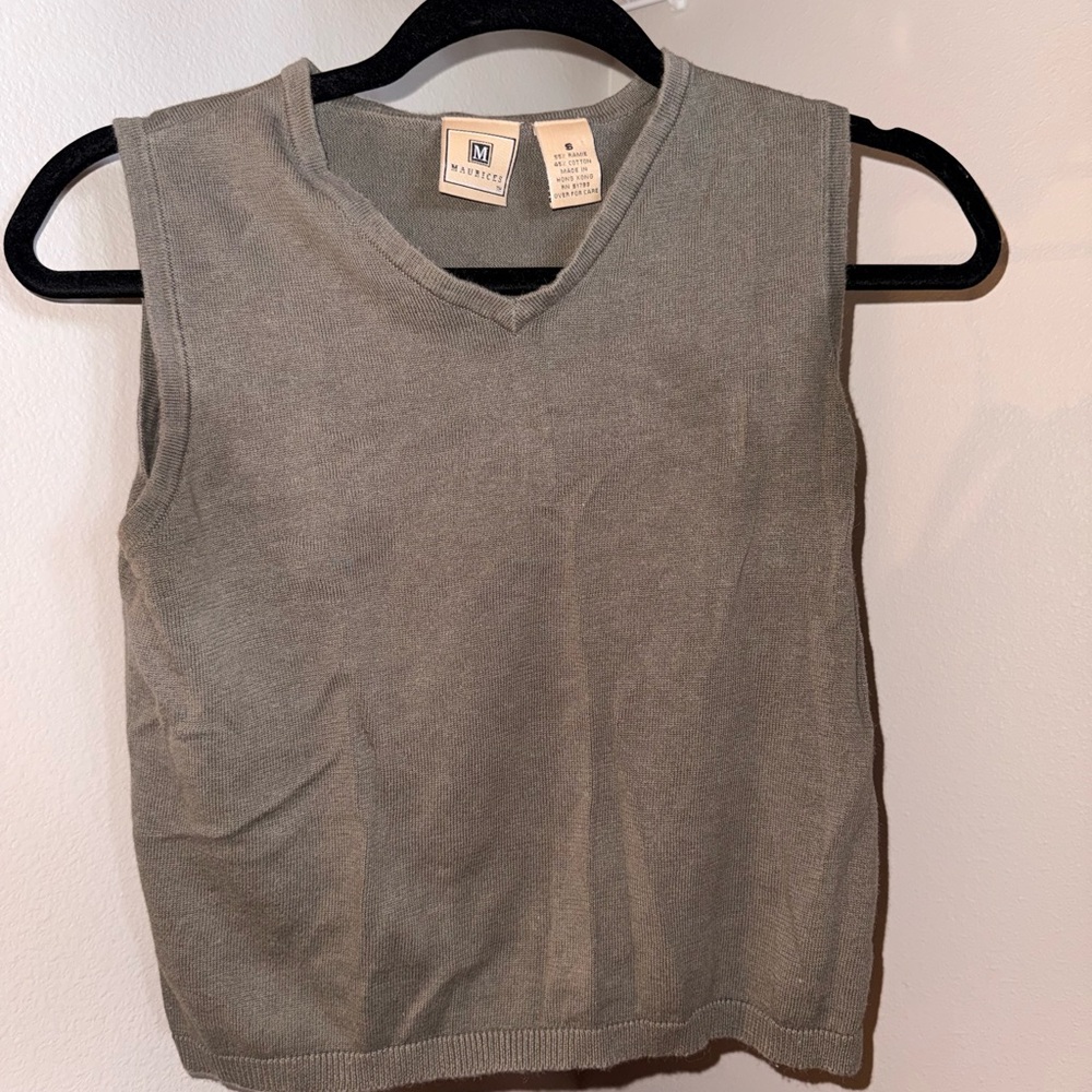 Maurices Olive Sleeveless V-Neck Top